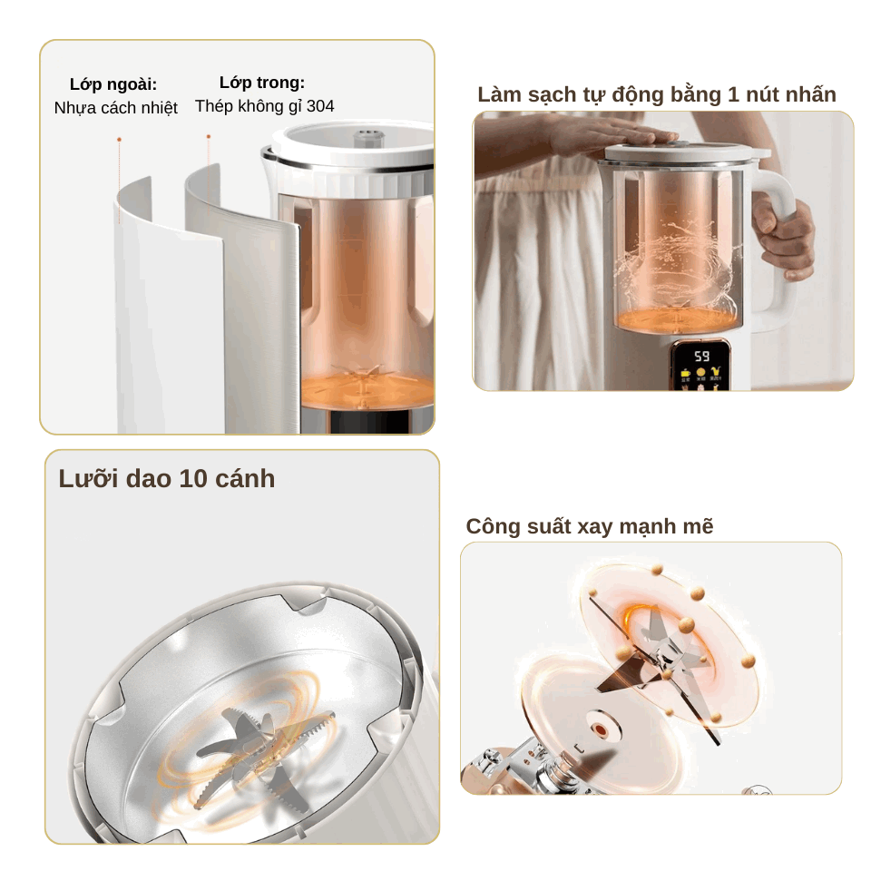 MÁY LÀM SỮA HẠT ROBITEK RCB15 – TỰ ĐỘNG ĐA CHỨC NĂNG